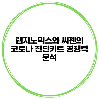 랩지노믹스와 씨젠의 코로나 진단키트 경쟁력 분석