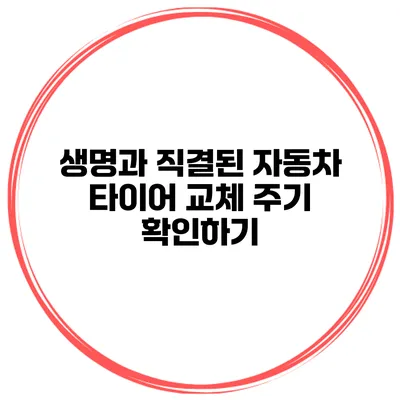생명과 직결된 자동차 타이어 교체 주기 확인하기