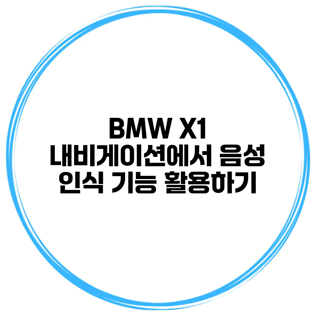 BMW X1 내비게이션에서 음성 인식 기능 활용하기