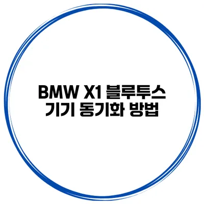 BMW X1 블루투스 기기 동기화 방법