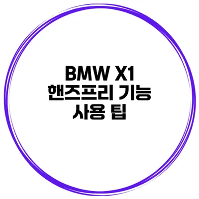 BMW X1 핸즈프리 기능 사용 팁