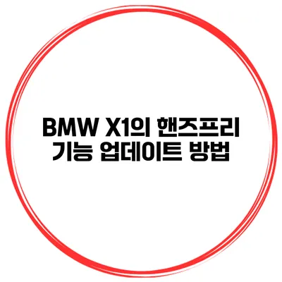 BMW X1의 핸즈프리 기능 업데이트 방법