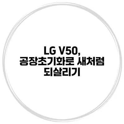 LG V50, 공장초기화로 새처럼 되살리기