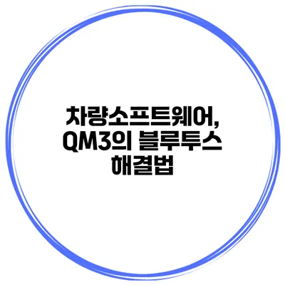 차량소프트웨어, QM3의 블루투스 해결법
