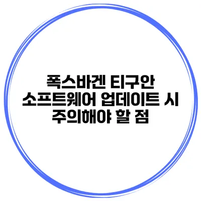 폭스바겐 티구안 소프트웨어 업데이트 시 주의해야 할 점