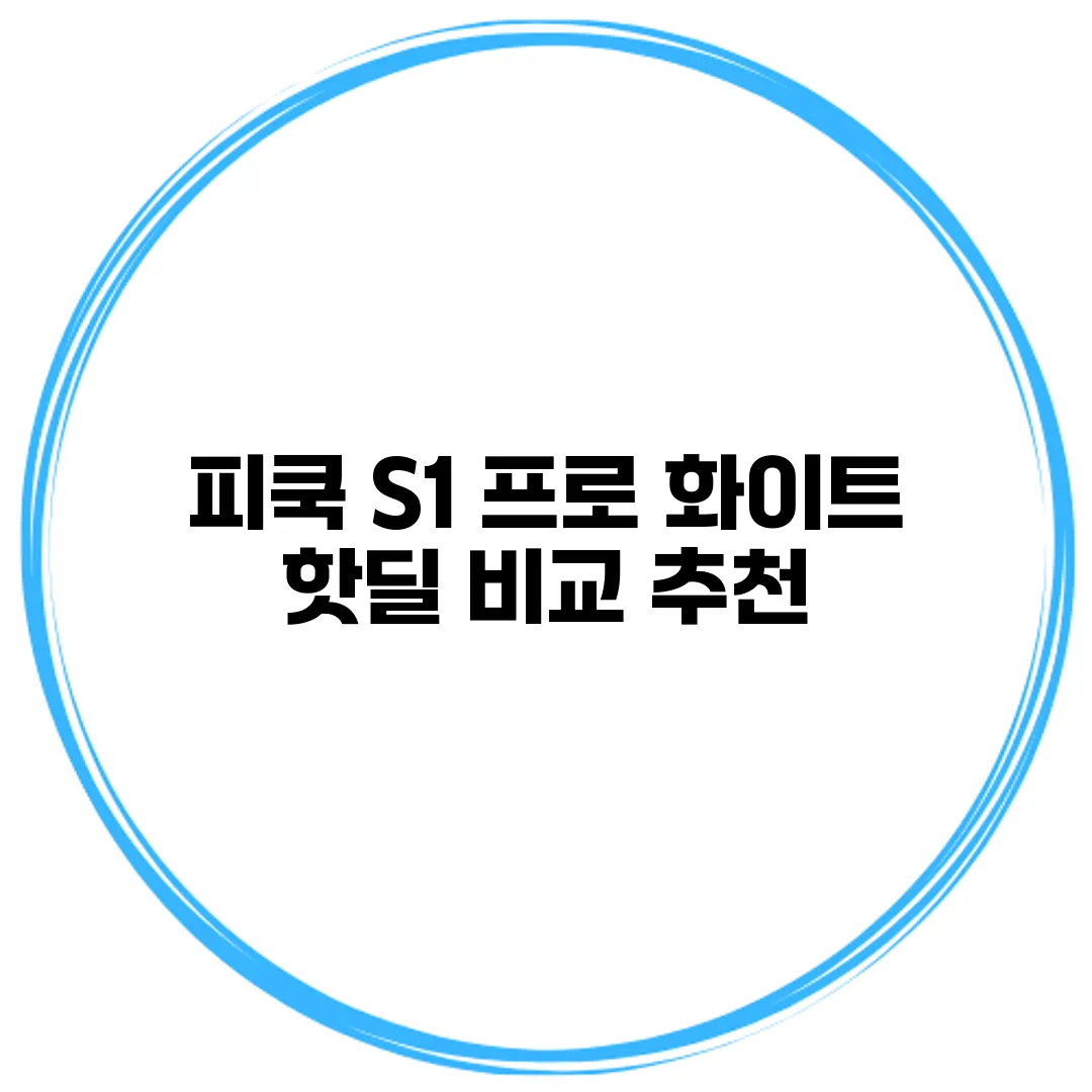 피쿡 S1 프로 화이트 핫딜 비교 추천
